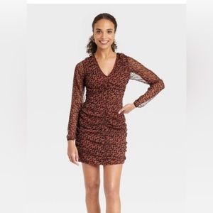 A New Day long sleeve ruched bodycon dress